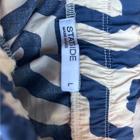 Stateside MATCHING SET Blue and White Patterned top and pant - Picture 8 of 8